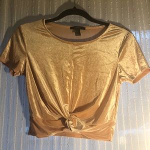 Baby pink velvet twist crop top does run small